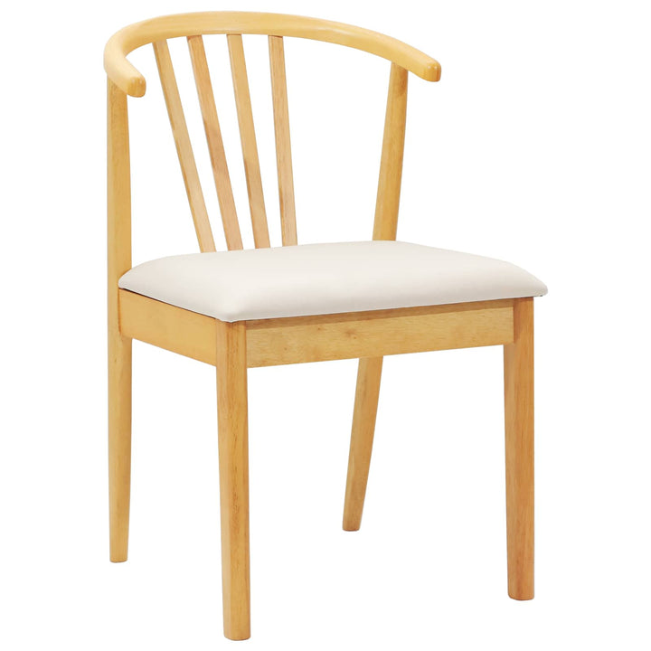 Spisestuestol 2 pcs Naturlig og lys Solid gummitræ