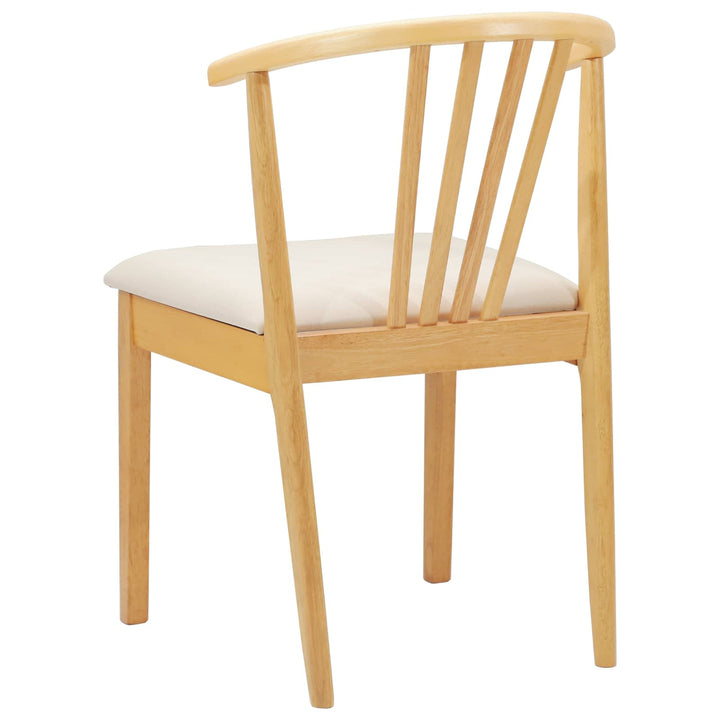 Spisestuestol 2 pcs Naturlig og lys Solid gummitræ