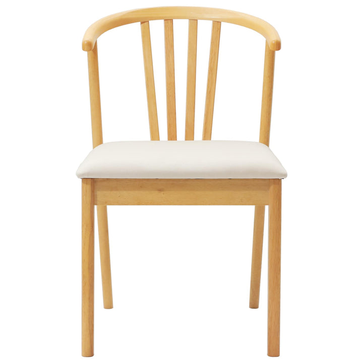 Spisestuestol 2 pcs Naturlig og lys Solid gummitræ