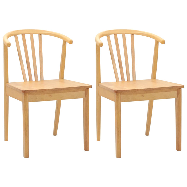 Spisestuestol 2 pcs Naturfarvet Solid gummitræ