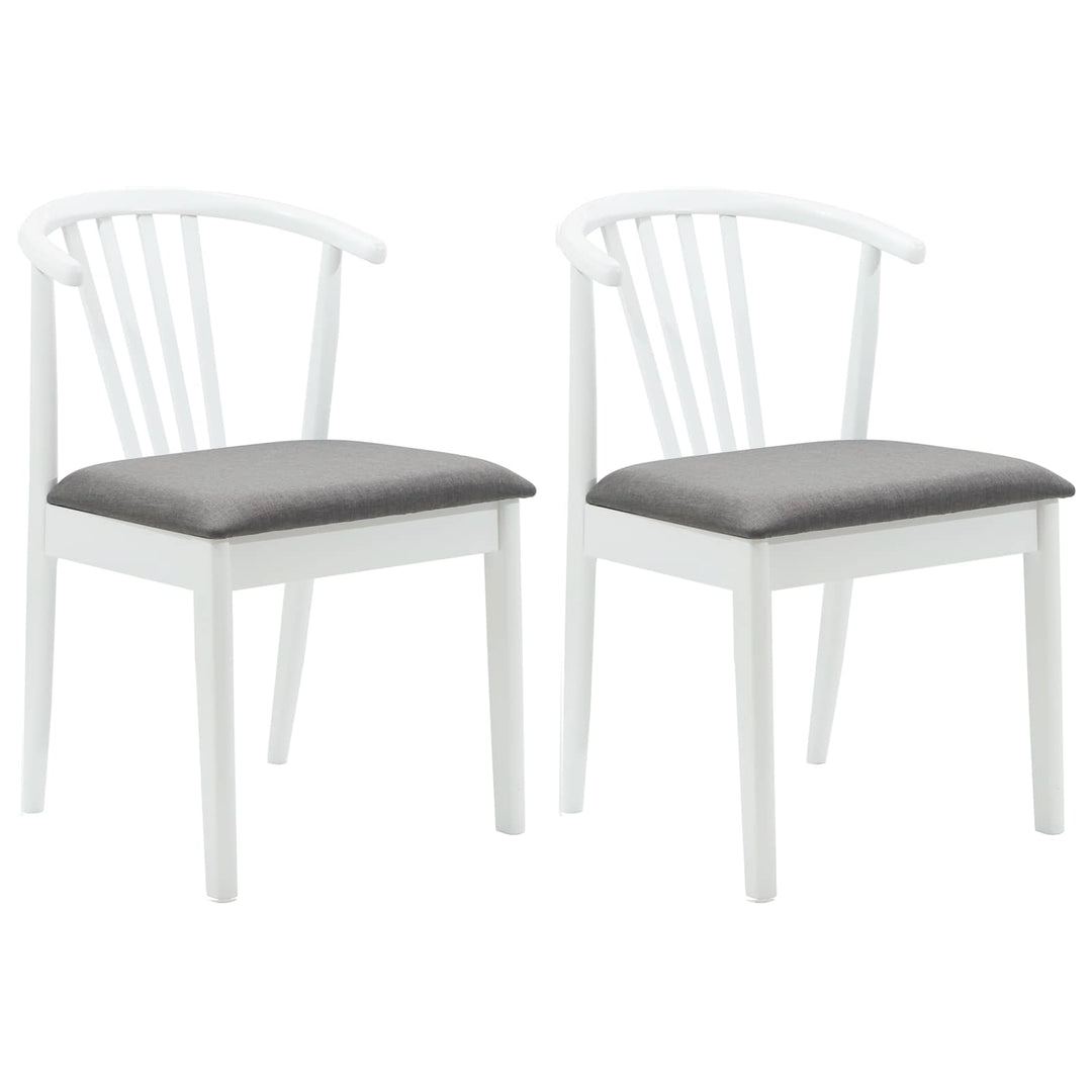Spisestuestol 2 pcs Hvid og Grå Solid gummitræ