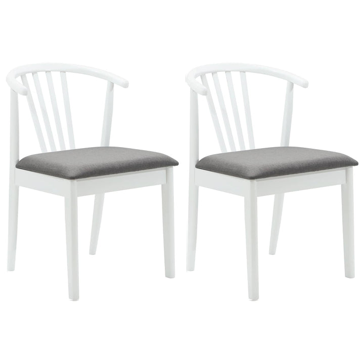 Spisestuestol 2 pcs Hvid og Grå Solid gummitræ