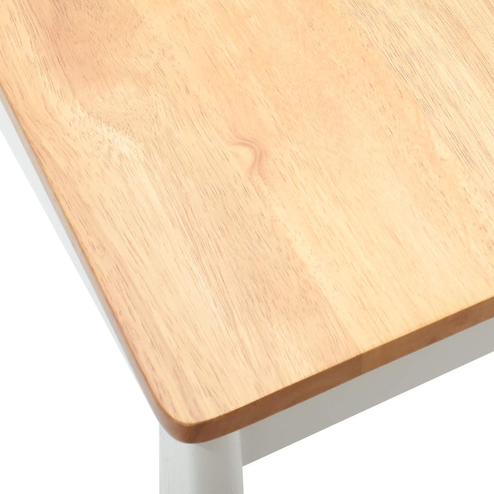 Spisestuestol 2 pcs hvid og naturfarvet Solid gummitræ