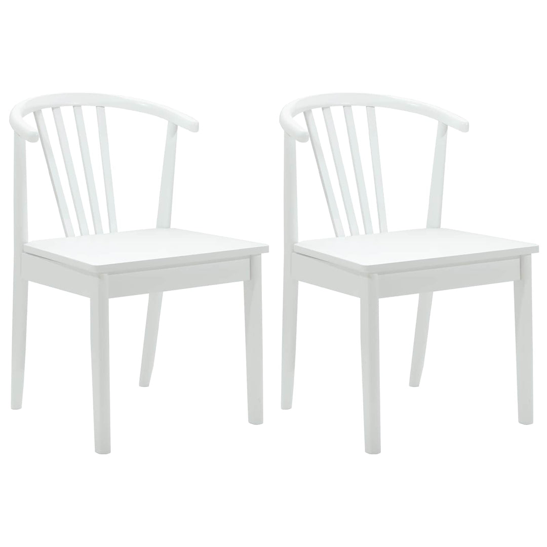 Spisestuestol 2 pcs Hvid Solid gummitræ