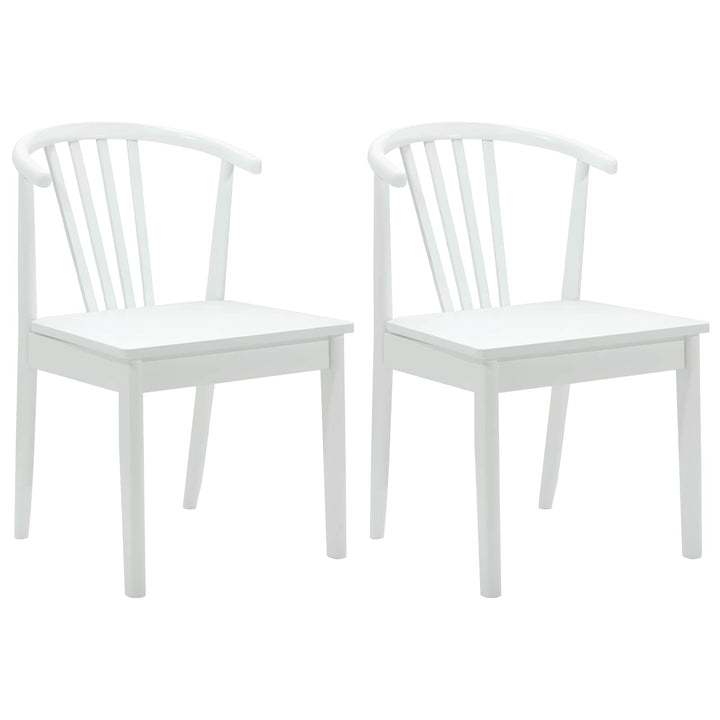 Spisestuestol 2 pcs Hvid Solid gummitræ
