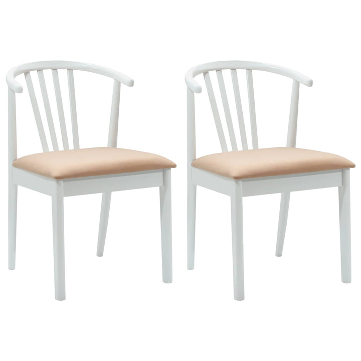 Spisestuestol 2 pcs Hvid og brun Solid gummitræ