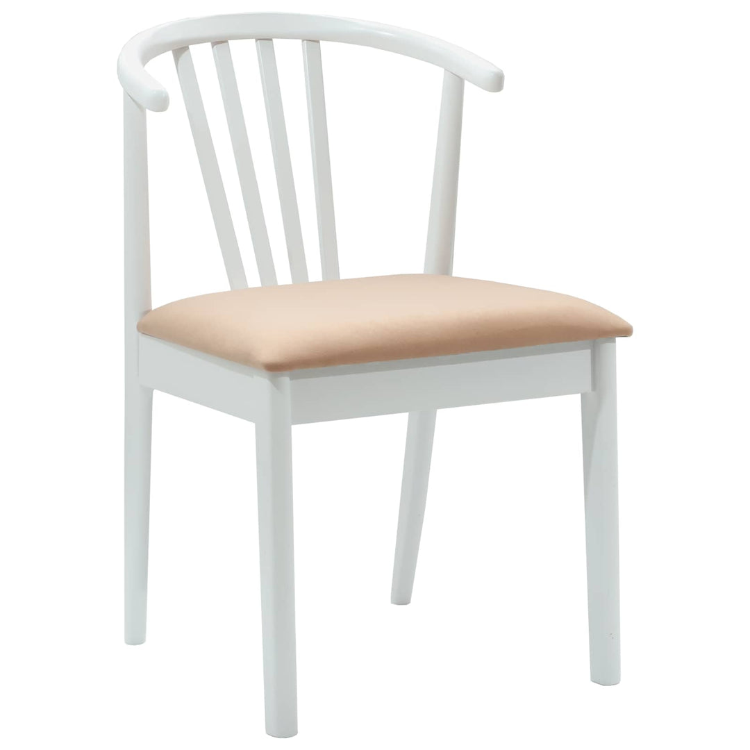 Spisestuestol 2 pcs Hvid og brun Solid gummitræ