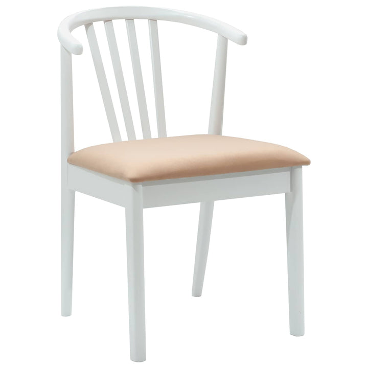 Spisestuestol 2 pcs Hvid og brun Solid gummitræ