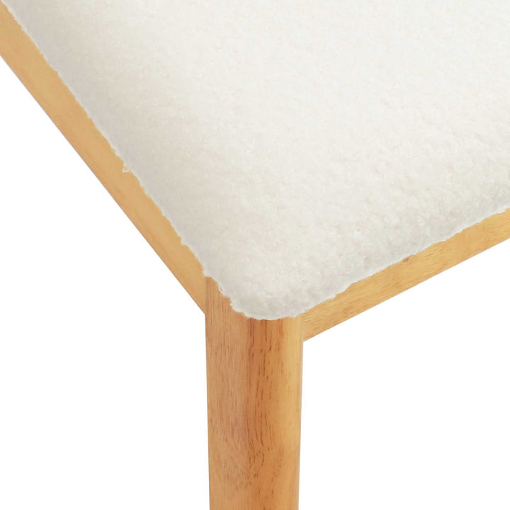 Spisestuestol 2 pcs Natur og hvid Solid gummitræ