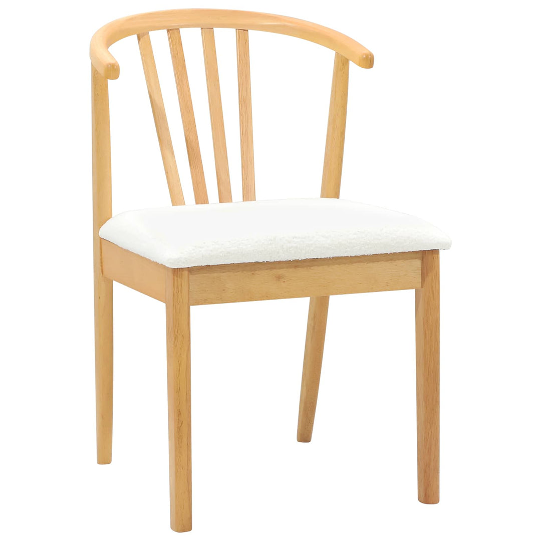 Spisestuestol 2 pcs Natur og hvid Solid gummitræ