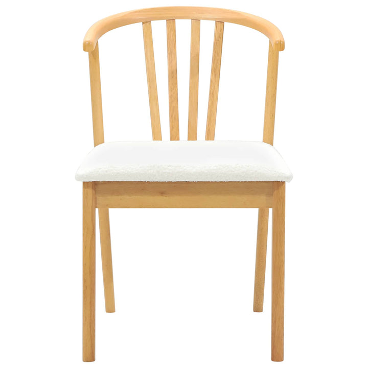 Spisestuestol 2 pcs Natur og hvid Solid gummitræ