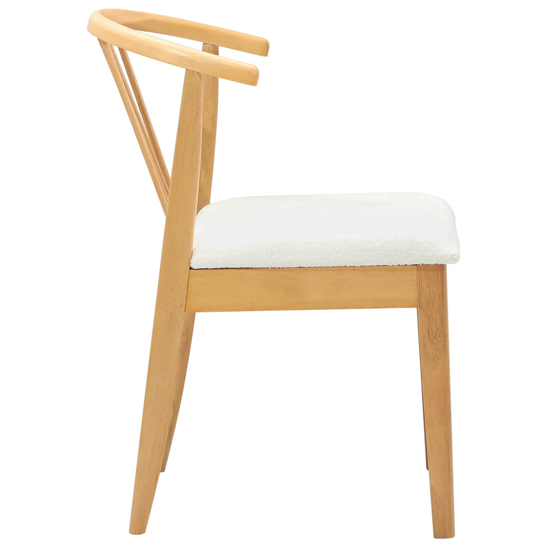 Spisestuestol 2 pcs Natur og hvid Solid gummitræ
