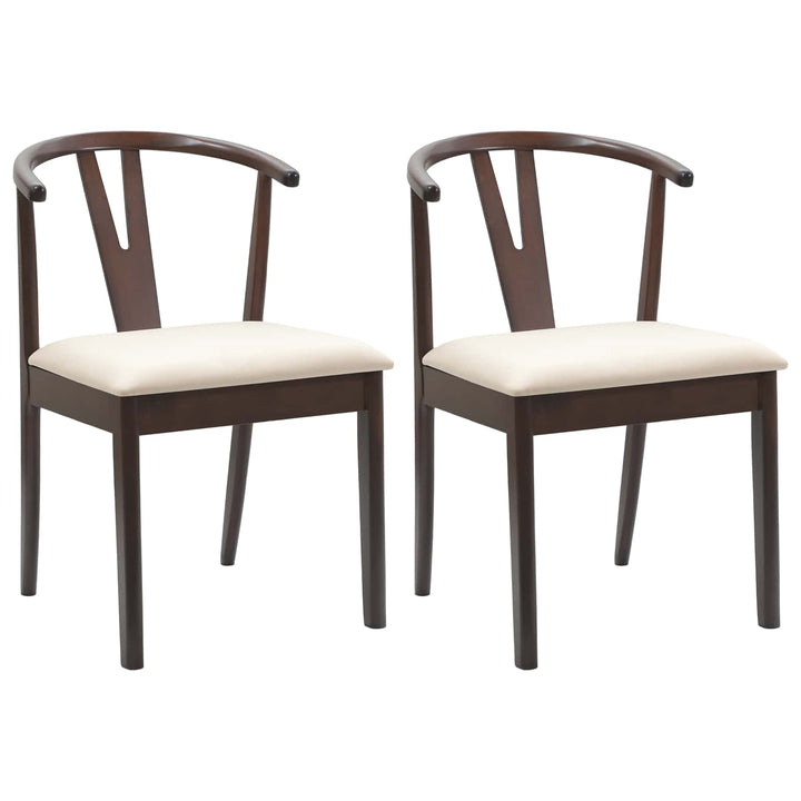 Spisestuestol 2 pcs Lys brun og lys Massiv Gummitræ