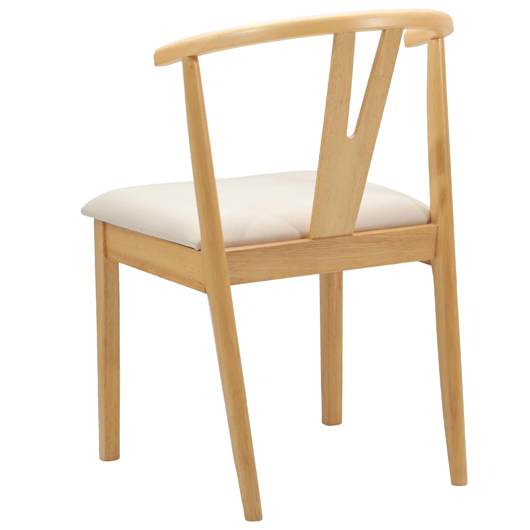 Spisestuestol 2 pcs Naturlig og lys Massiv Gummitræ