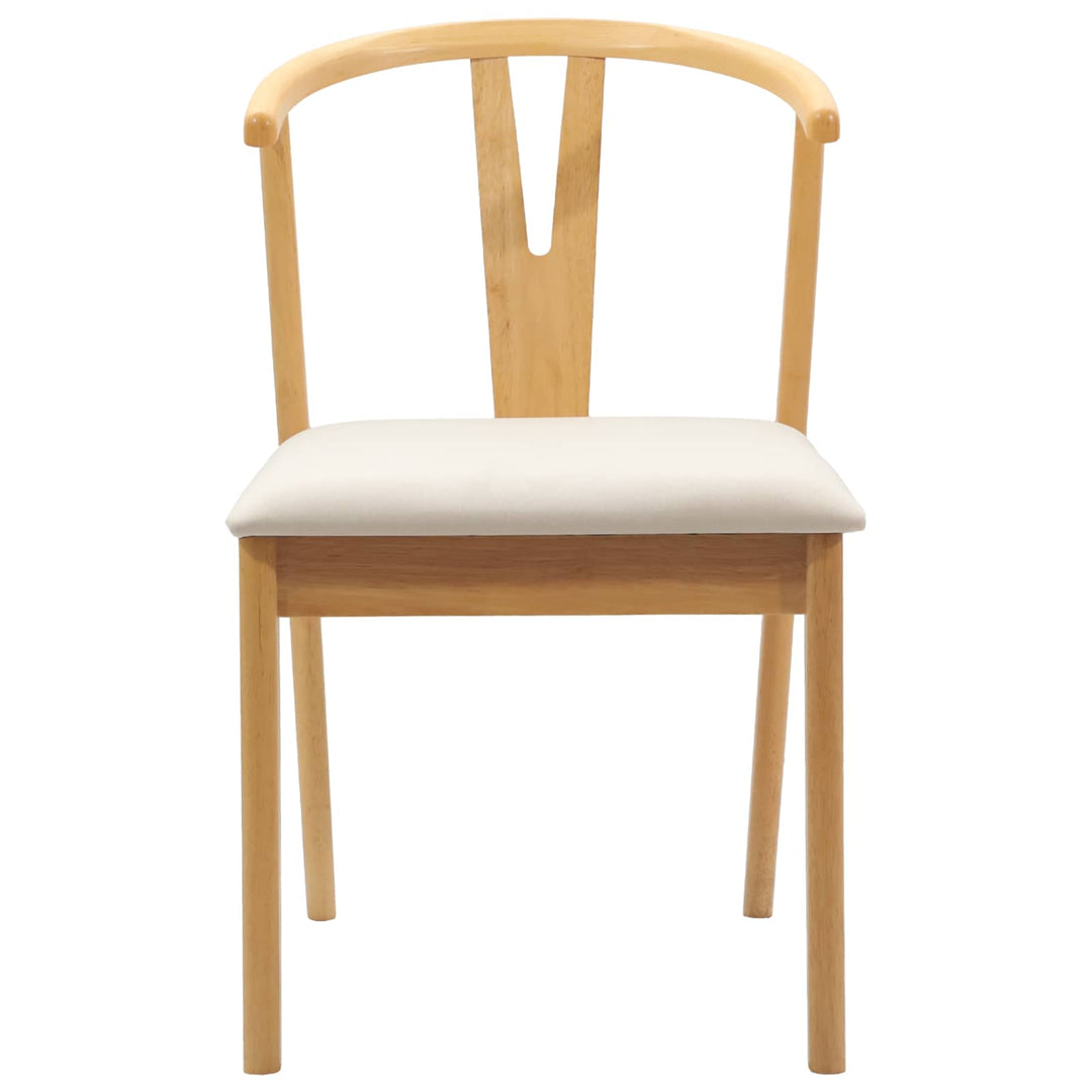 Spisestuestol 2 pcs Naturlig og lys Massiv Gummitræ