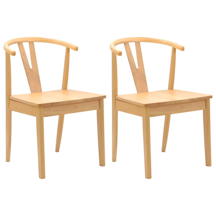 Spisestuestol 2 pcs Naturfarvet Massiv Gummitræ