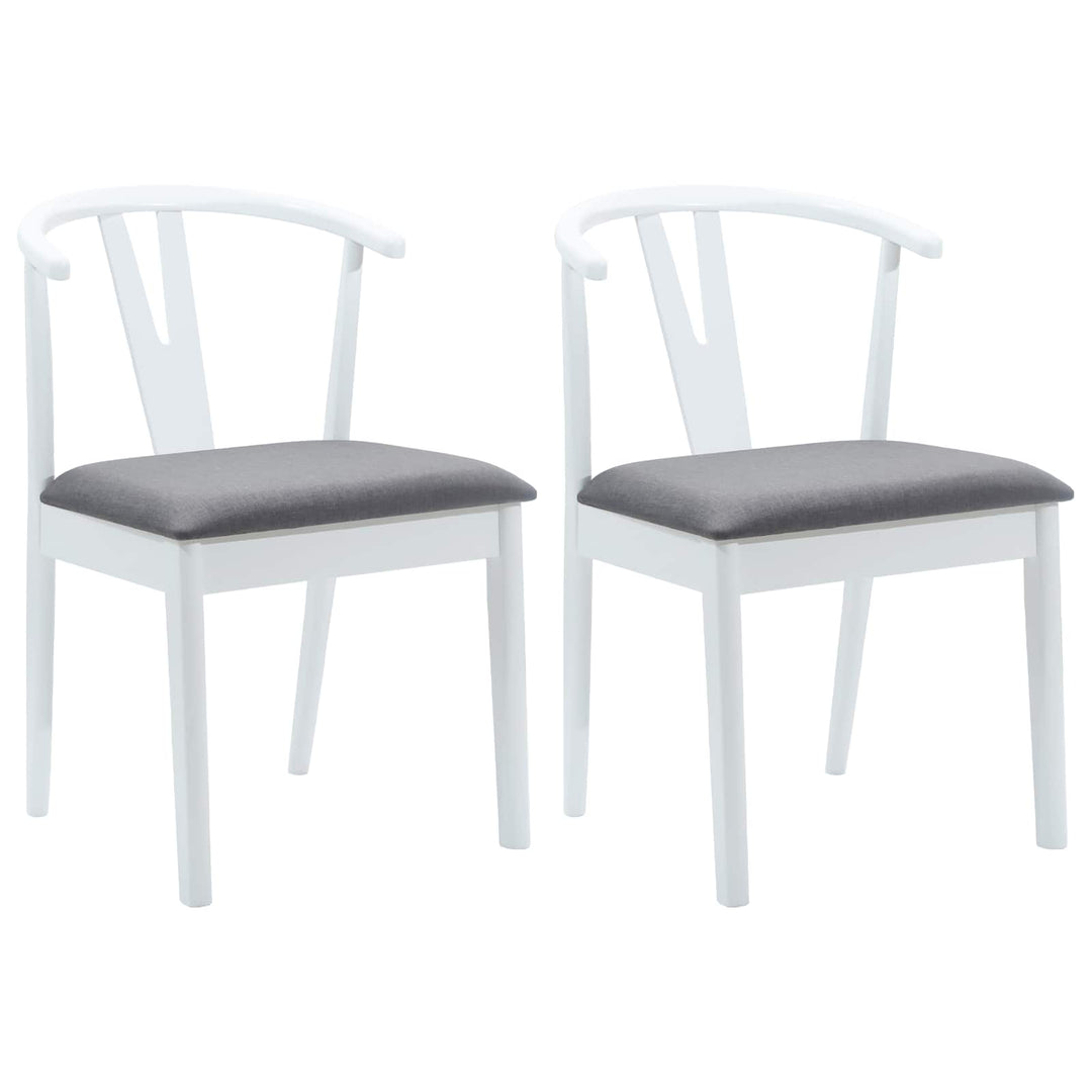 Spisestuestol 2 pcs Hvid og Grå Massiv Gummitræ