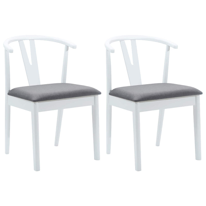 Spisestuestol 2 pcs Hvid og Grå Massiv Gummitræ