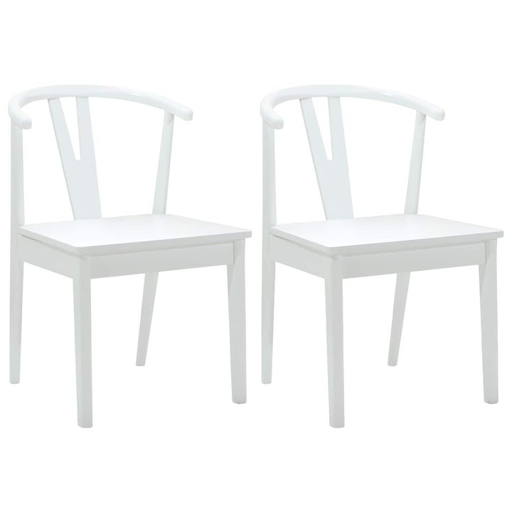 Spisestuestol 2 pcs Hvid og Hvid Massiv Gummitræ