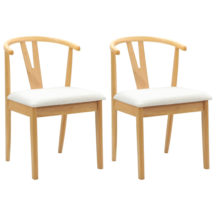 Spisestuestol 2 pcs Naturlig og lys Massiv Gummitræ
