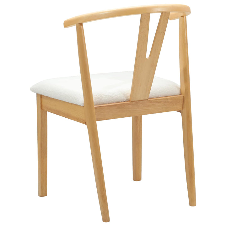 Spisestuestol 2 pcs Naturlig og lys Massiv Gummitræ