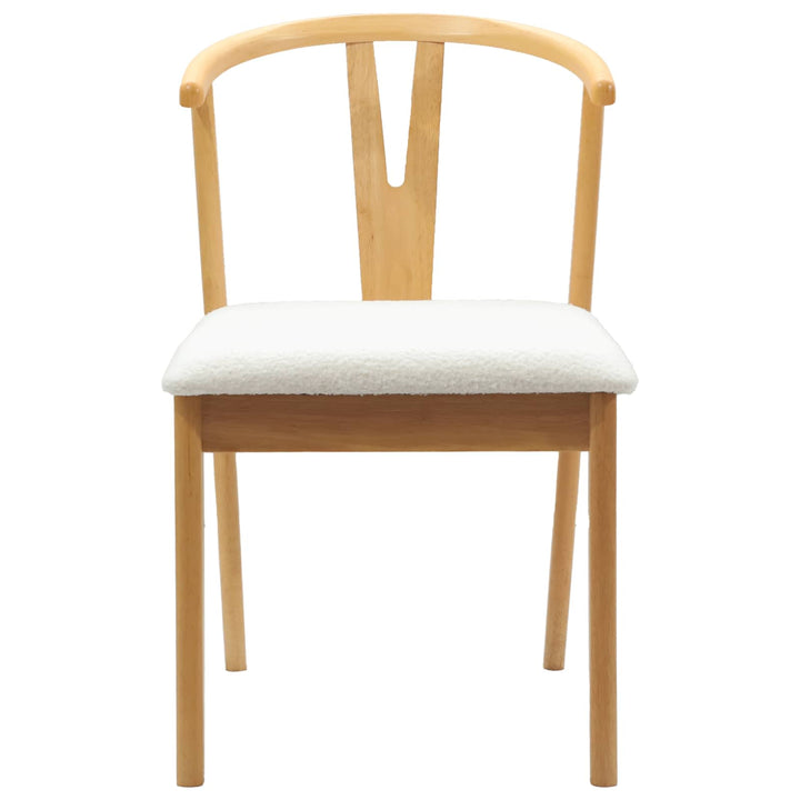 Spisestuestol 2 pcs Naturlig og lys Massiv Gummitræ