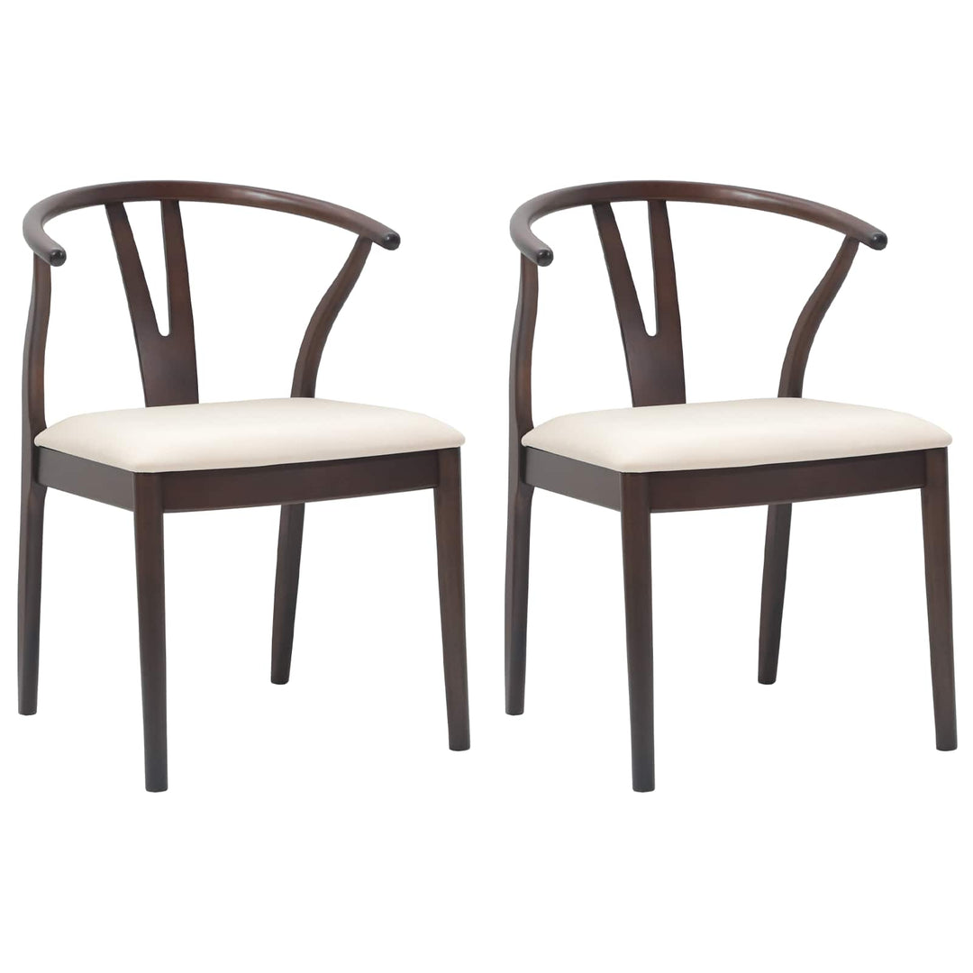 Spisestuestol 2 pcs Lys brun og lys Massiv Gummitræ