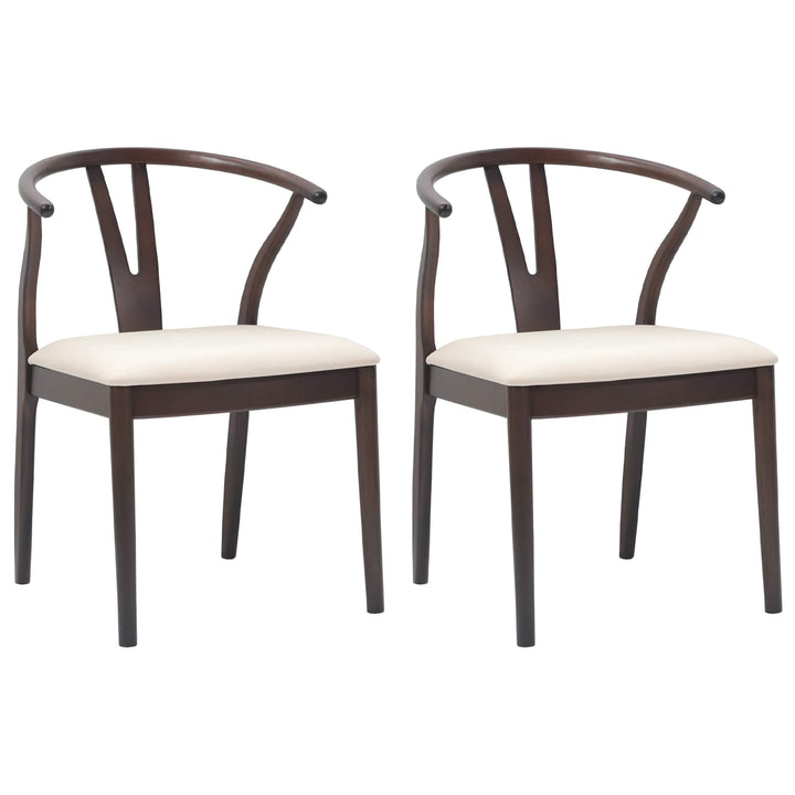 Spisestuestol 2 pcs Lys brun og lys Massiv Gummitræ
