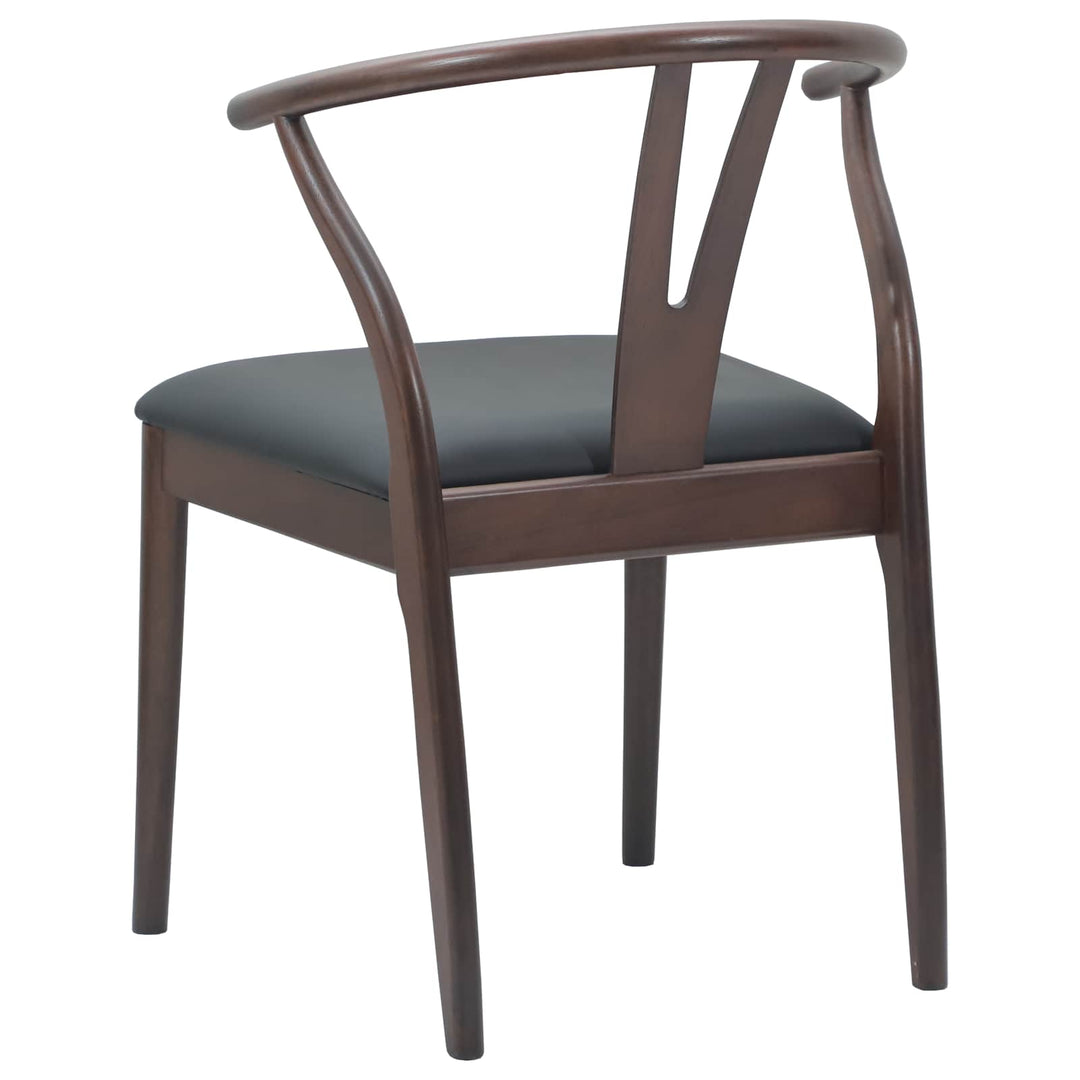 Spisestuestol 2 pcs Lys brun og sort Massiv Gummitræ