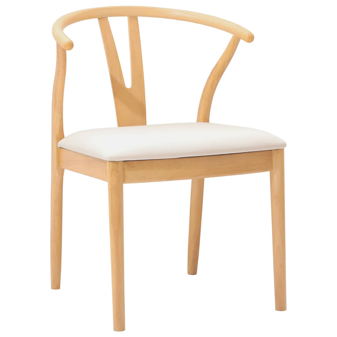 Spisestuestol 2 pcs Naturlig og lys Massiv Gummitræ