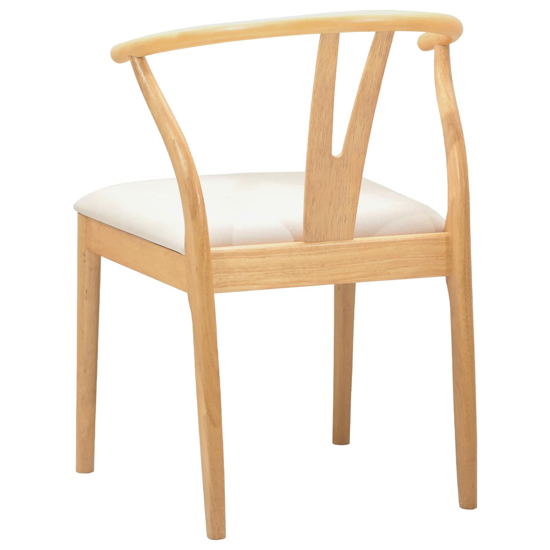 Spisestuestol 2 pcs Naturlig og lys Massiv Gummitræ