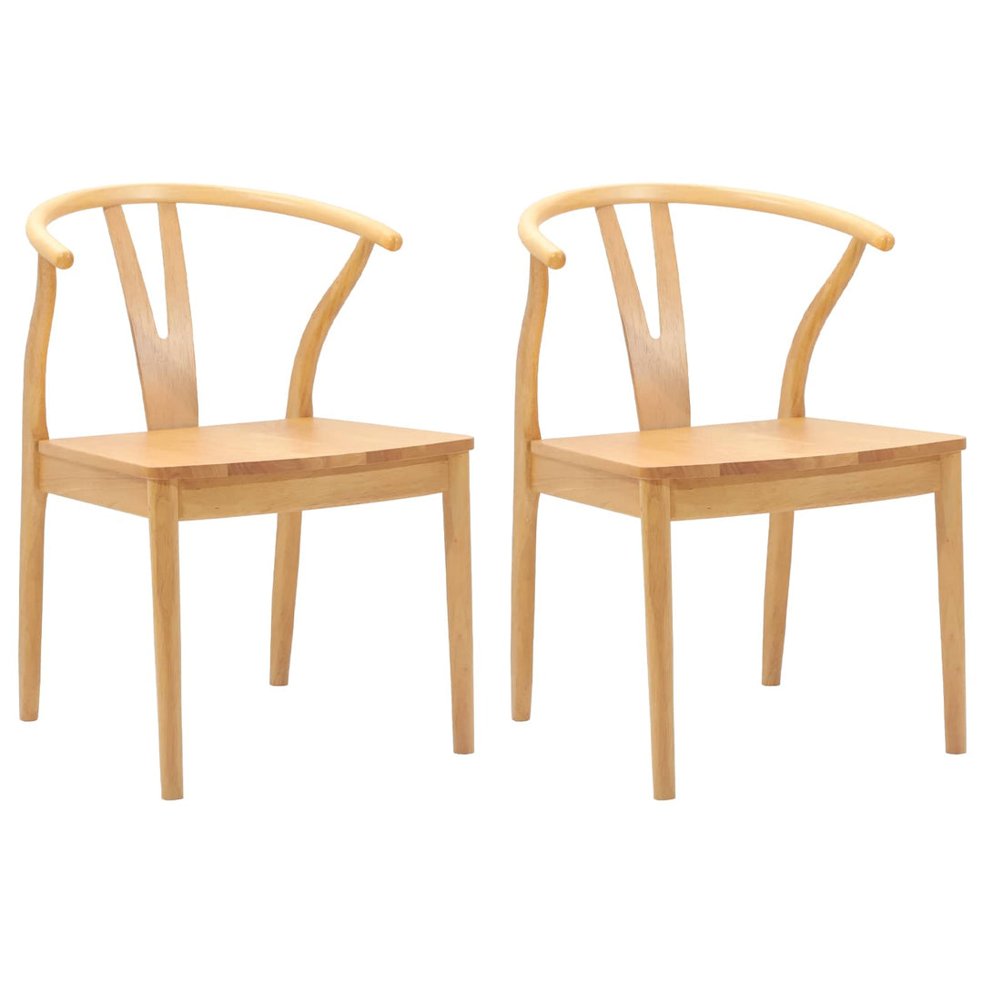 Spisestuestol 2 pcs Naturfarvet Massiv Gummitræ
