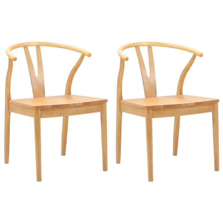 Spisestuestol 2 pcs Naturfarvet Massiv Gummitræ