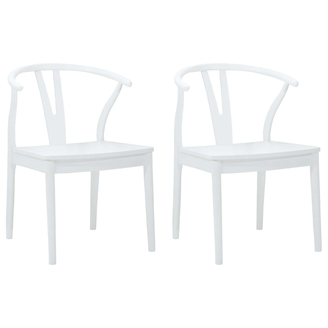Spisestuestol 2 pcs Hvid og Hvid Massiv Gummitræ