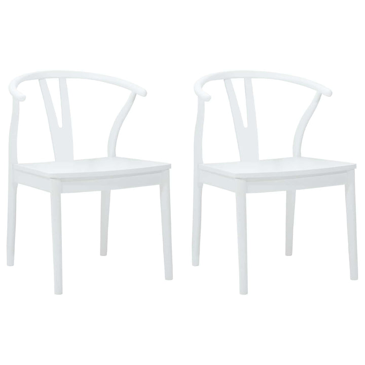 Spisestuestol 2 pcs Hvid og Hvid Massiv Gummitræ
