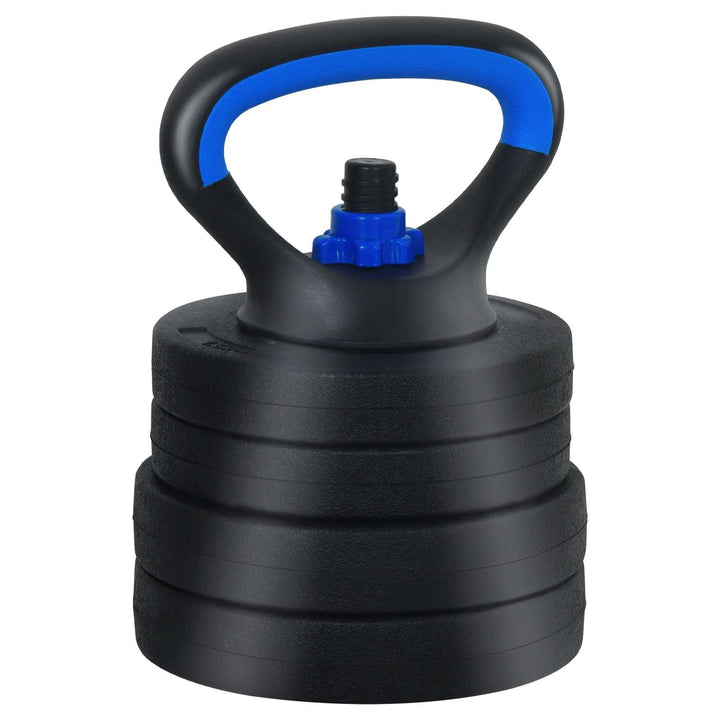 4-i-1 Dumbbell Barbell Kettlebell Sæt 20 kg Sort og Blå