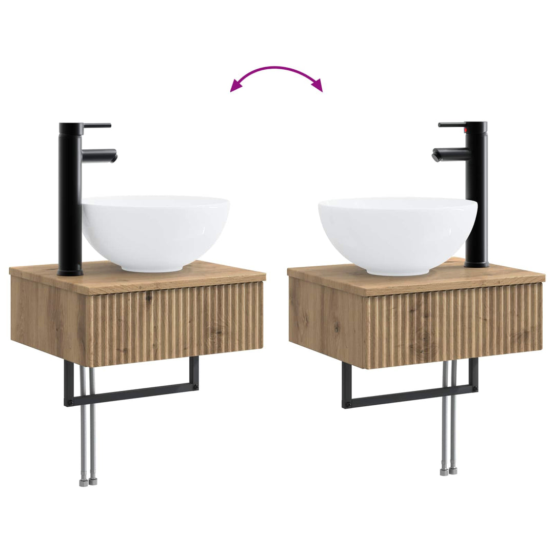 Badeværelsesmøbel sæt 3 stk. Artisan-eg Konstrueret træ