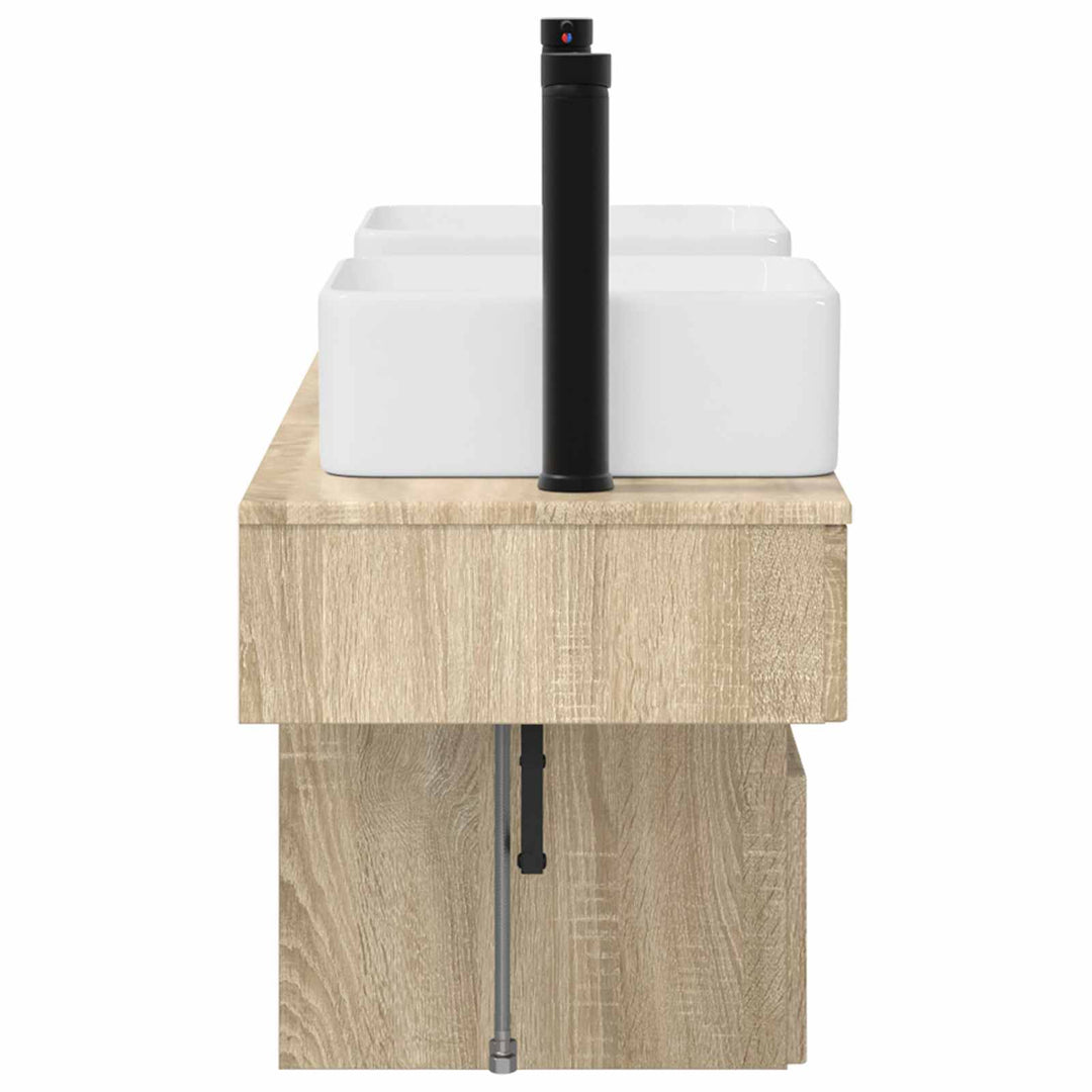 Badeværelsesskabsæt 3 stk. Sonoma-eg 53 x 35 x 39 cm