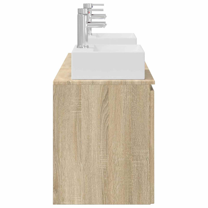 Badeværelsesskabsæt 3 stk. Sonoma-eg 49,5 x 41 x 62,5 cm