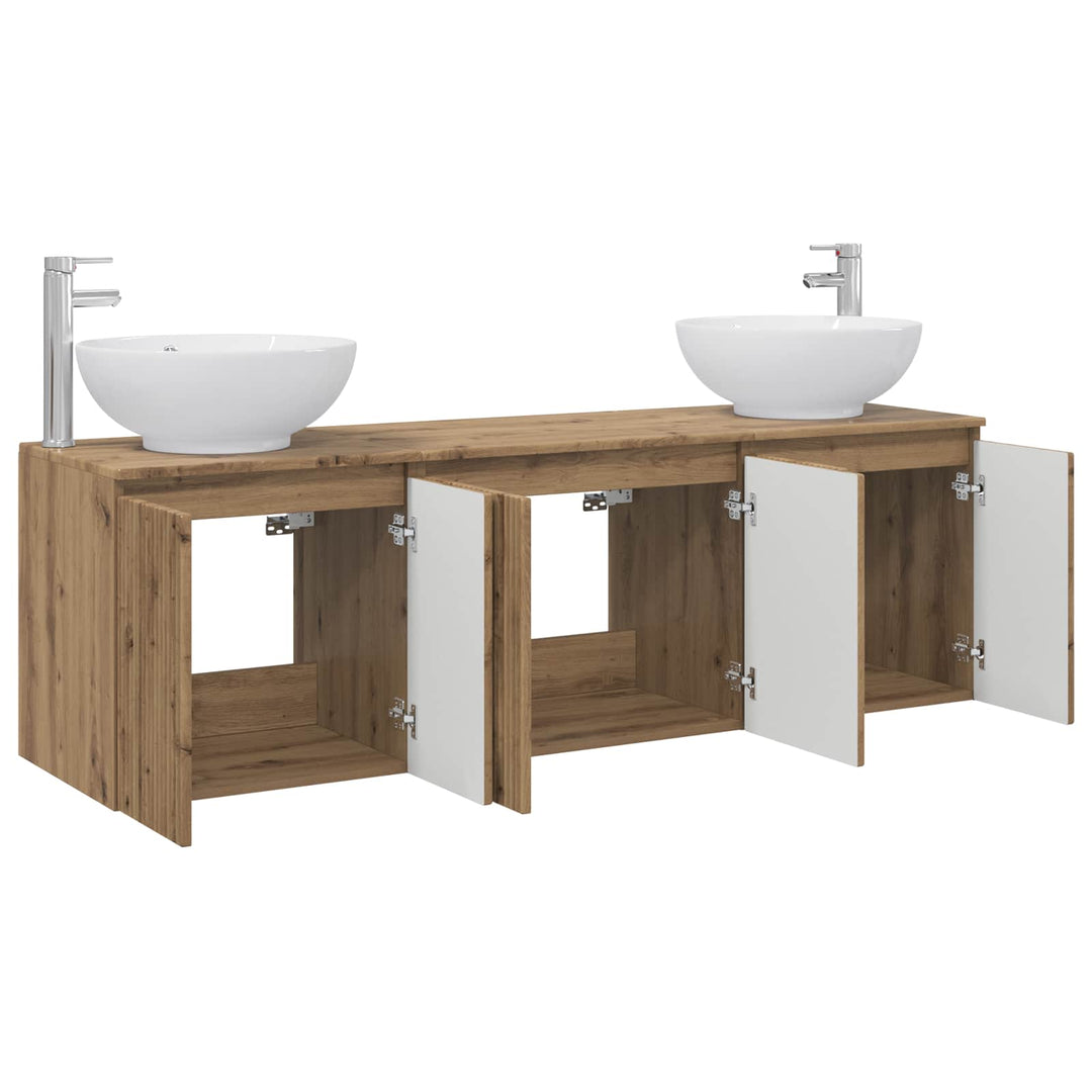 Badeværelsesskabsæt 3 stk. Artisan-eg 49,5 x 44,5 x 65 cm