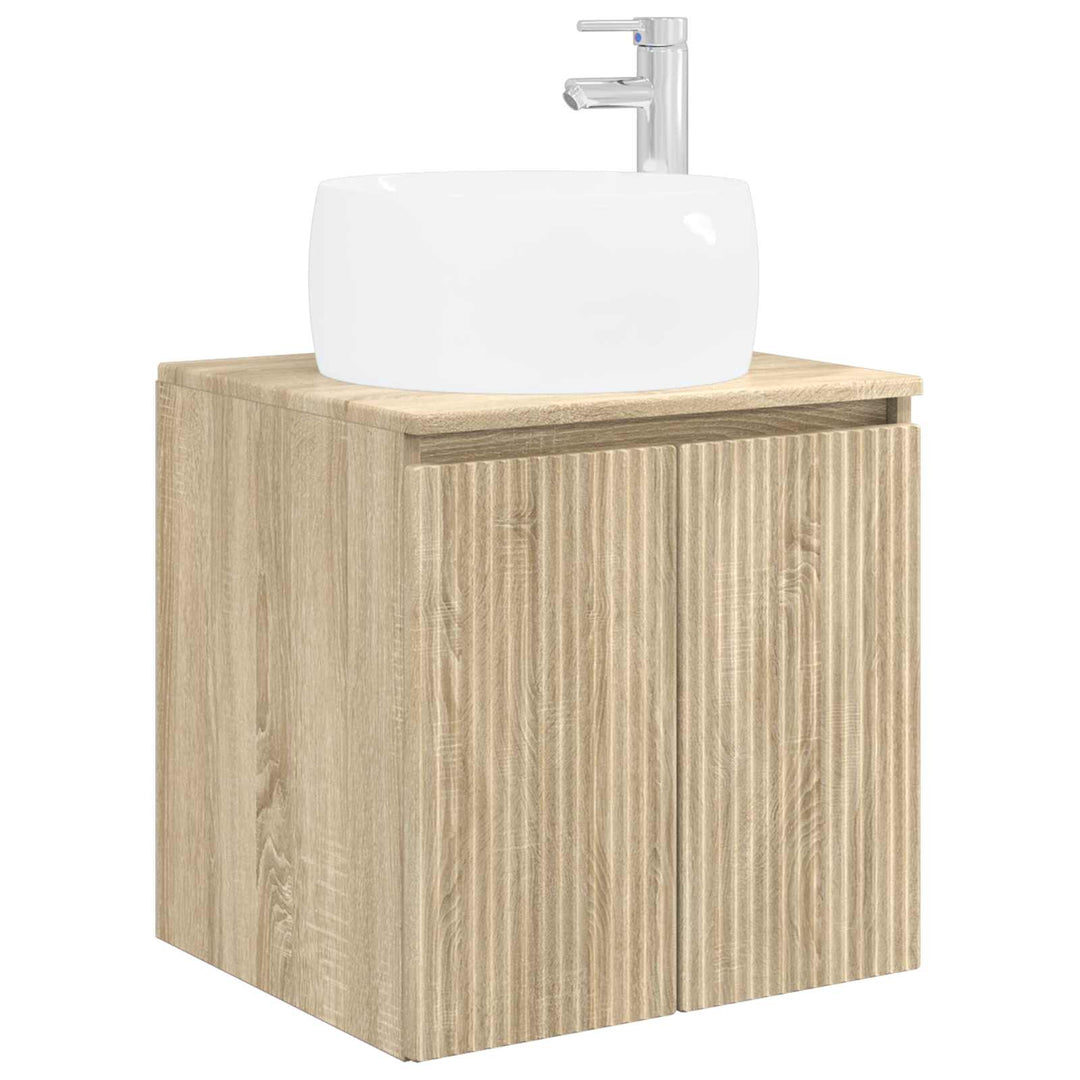 Badeværelsesskabsæt 3 stk. Sonoma-eg 49,5 x 44,5 x 66 cm