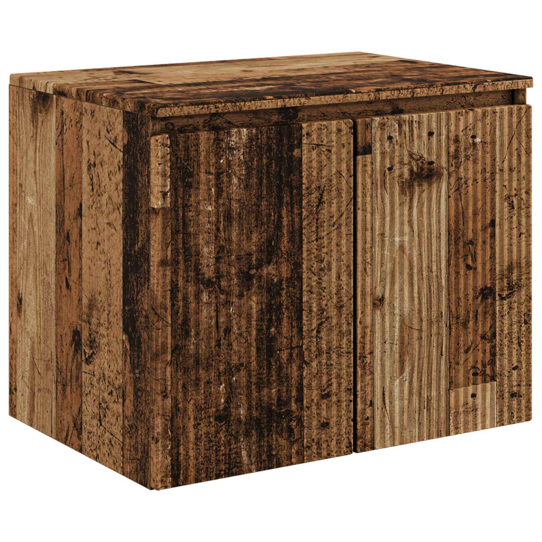 Badeværelsesskabsæt 3 stk. Gammelt træ 49,5 x 44,5 x 66 cm