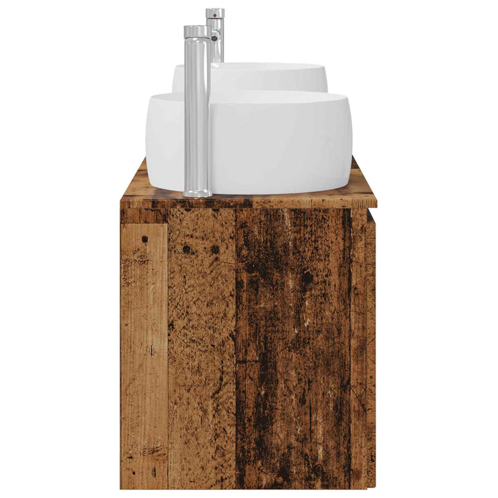 Badeværelsesskabsæt 3 stk. Gammelt træ 49,5 x 44,5 x 66 cm