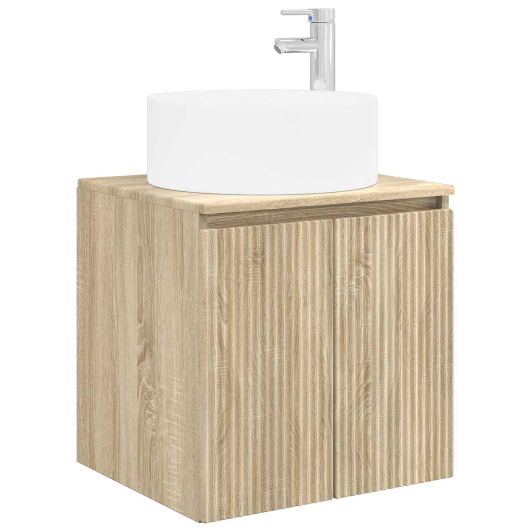 Badeværelsesskabsæt 3 stk. Sonoma-eg 49,5 x 44,5 x 65,5 cm