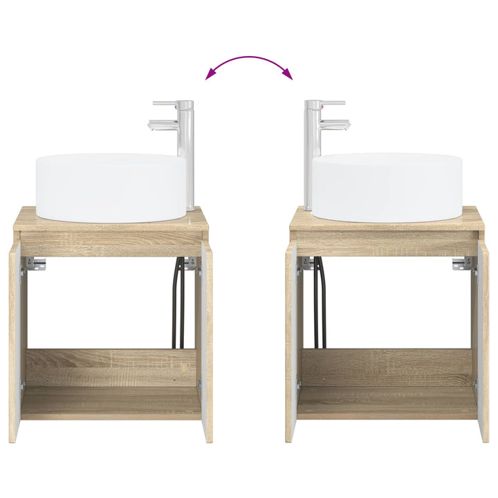 Badeværelsesskabsæt 3 stk. Sonoma-eg 49,5 x 44,5 x 65,5 cm