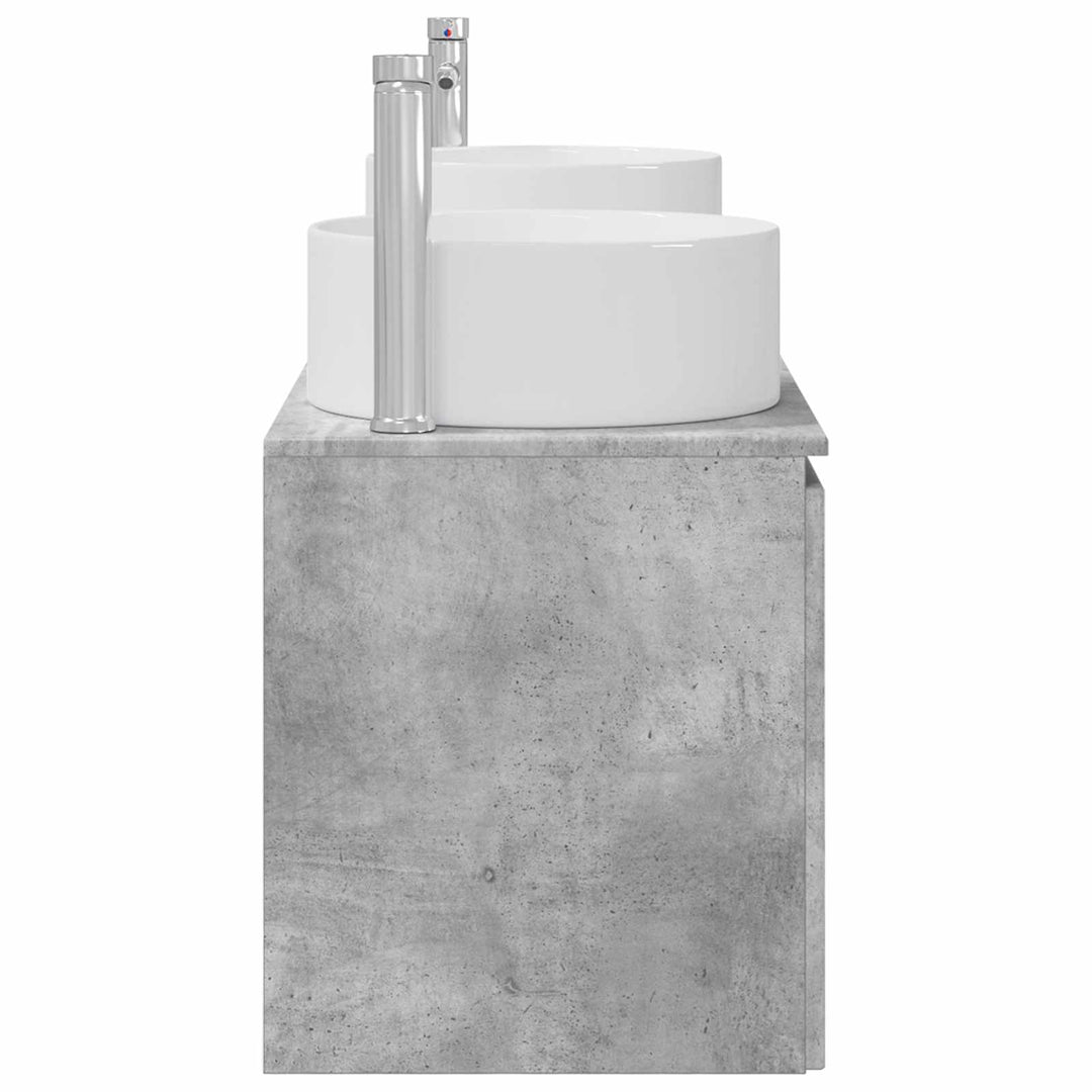 Badeværelsesskabsæt 3 stk. Betongrå 49,5 x 44,5 x 65,5 cm