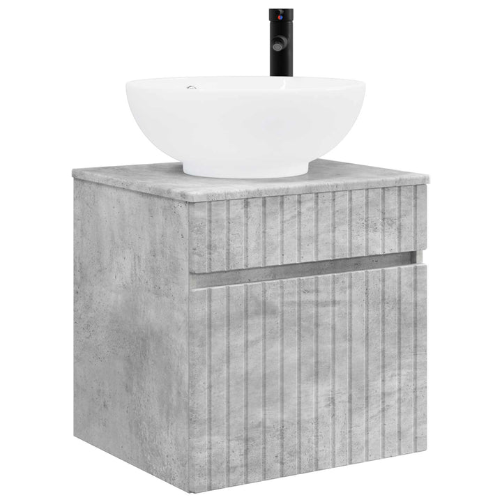 Badeværelsesskabsæt 3 stk. Betongrå 49 x 44,5 x 66,5 cm