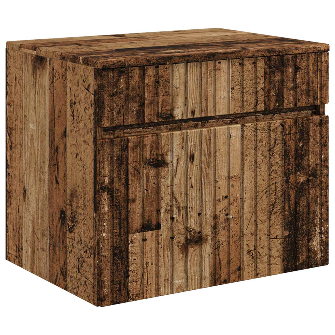 Badeværelsesskabsæt 3 stk. Gammelt træ 49 x 44,5 x 66,5 cm