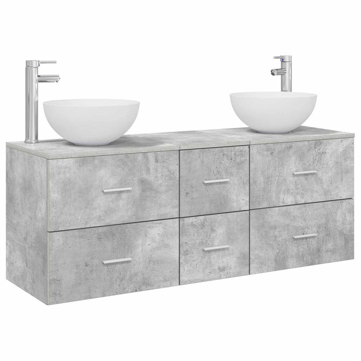 Badeværelsesskabsæt 3 stk. Betongrå 49,5 x 41 x 64,5 cm