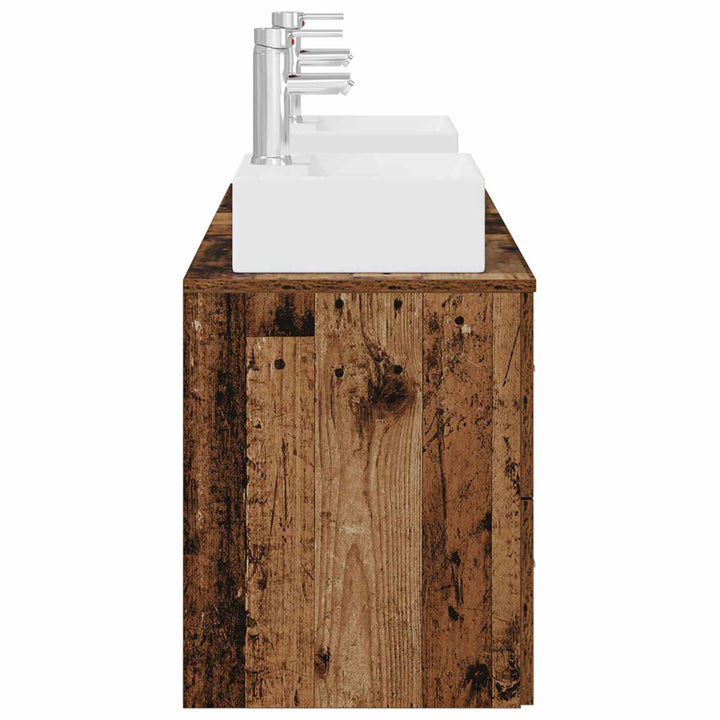 Badeværelsesskabsæt 3 stk. Gammelt træ 49,5 x 41 x 62,5 cm